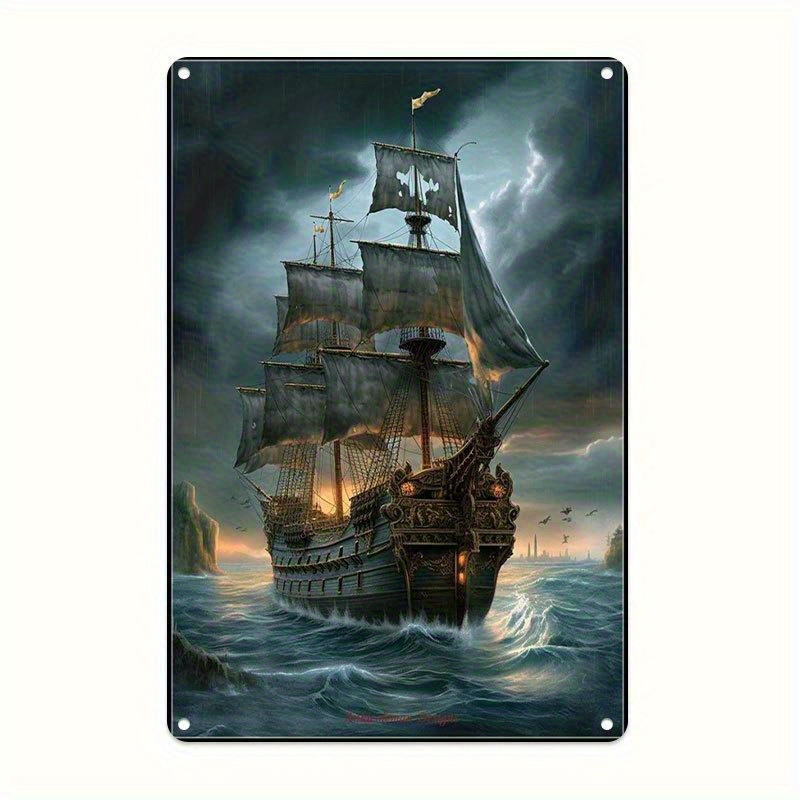 Home Decor Nautical - Vintage Nautical Sailing Ship Metal Wall