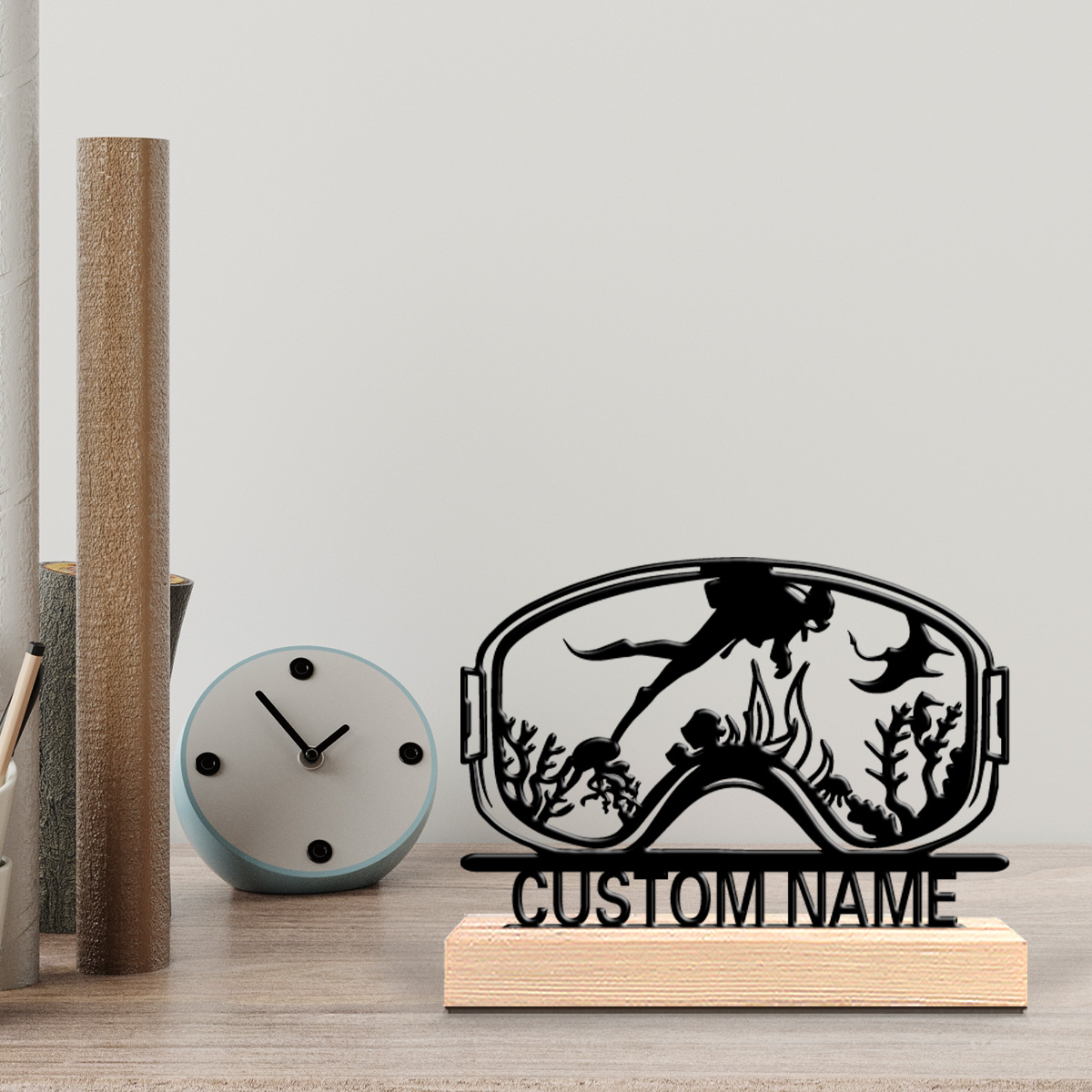 Home Decor Rustic - 1pc Cute Personalized Custom Diving Wooden