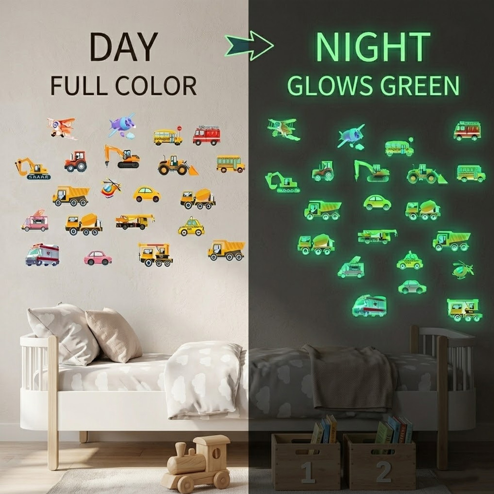Home Decor Kit - Luminous Car Wall Sticker 21Pcs Set