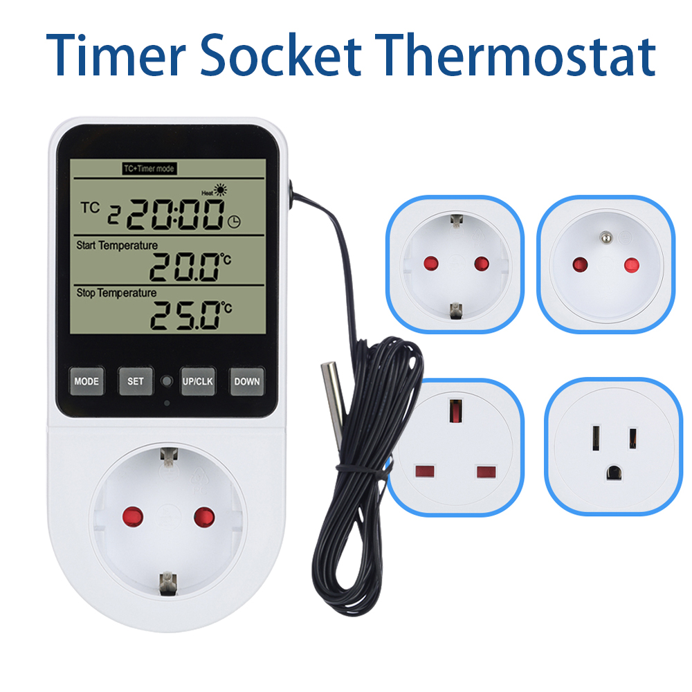 Home Decor Uk - AC110~230V Temperature Controller Socket LCD Display