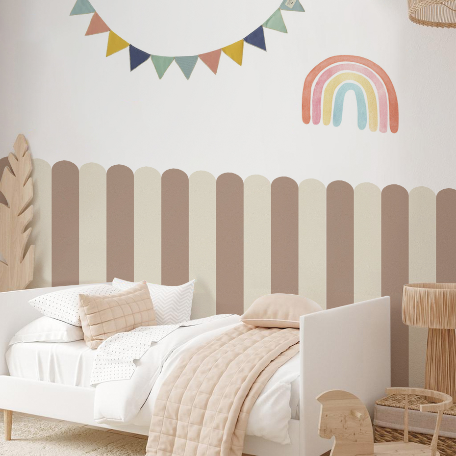 Home Decor Kit - Multicolor Vertical Striped Arc Wallpaper Nursery