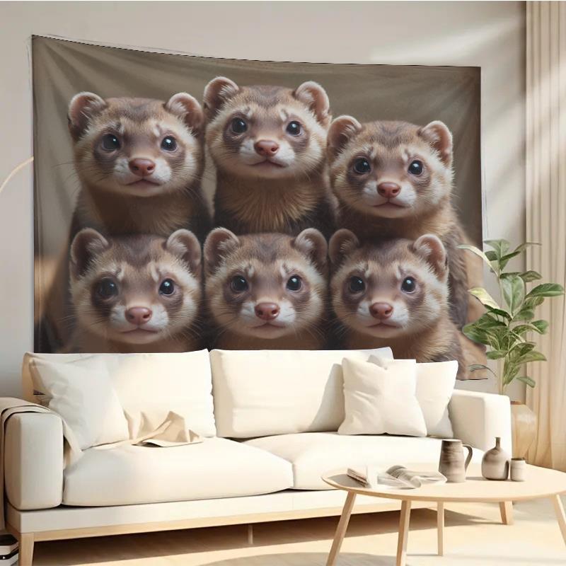 Cute Ferret Group Tapestry Wal - Home Decor Design Ideas review and price