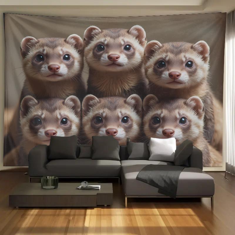 Cute Ferret Group Tapestry Wal - Home Decor Design Ideas review and price