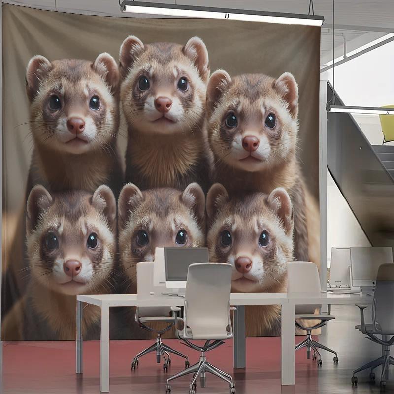Cute Ferret Group Tapestry Wal - Home Decor Design Ideas review and price