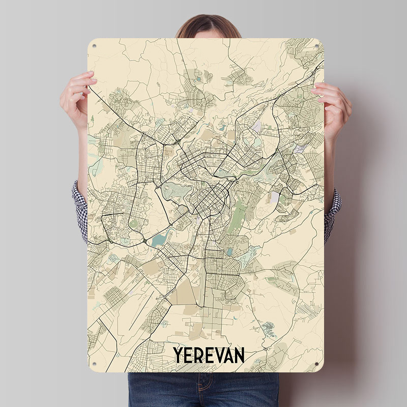 Yerevan City Map Tinplate Post - Home Decor Yerevan review and price