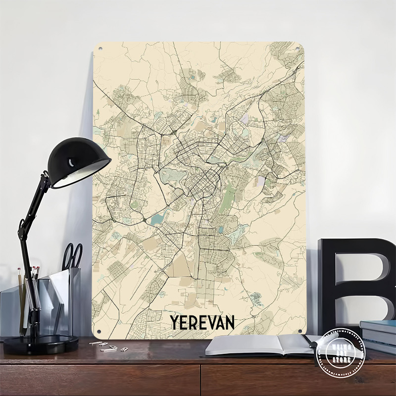 Yerevan City Map Tinplate Post - Home Decor Yerevan review and price