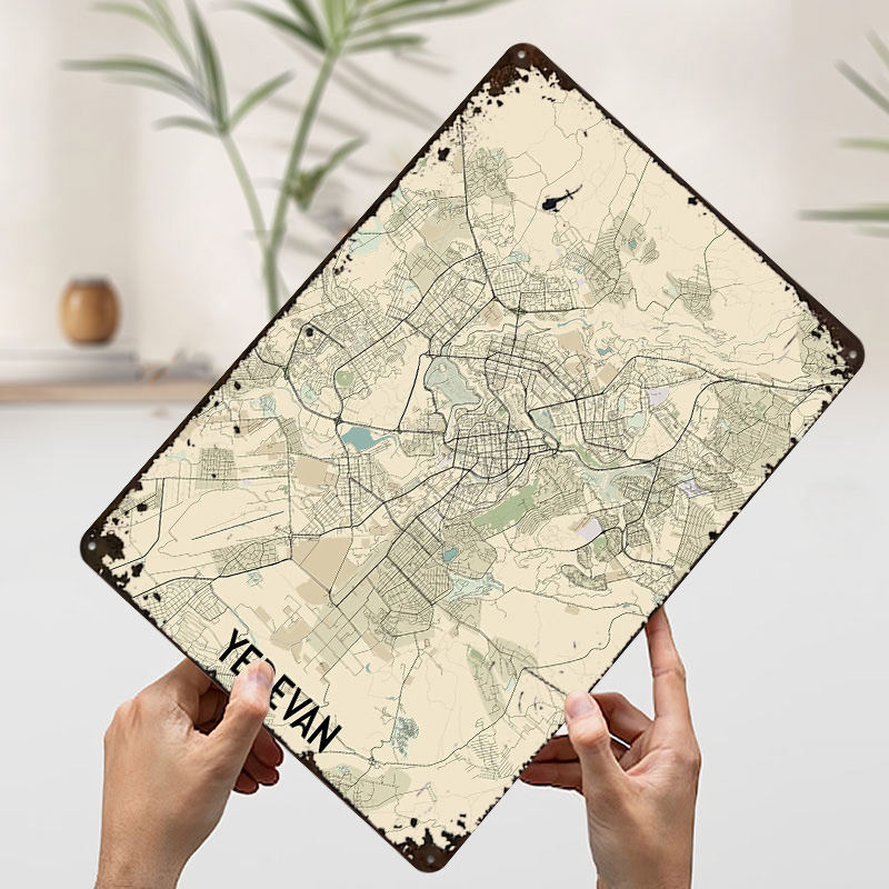 Yerevan City Map Tinplate Post - Home Decor Yerevan review and price