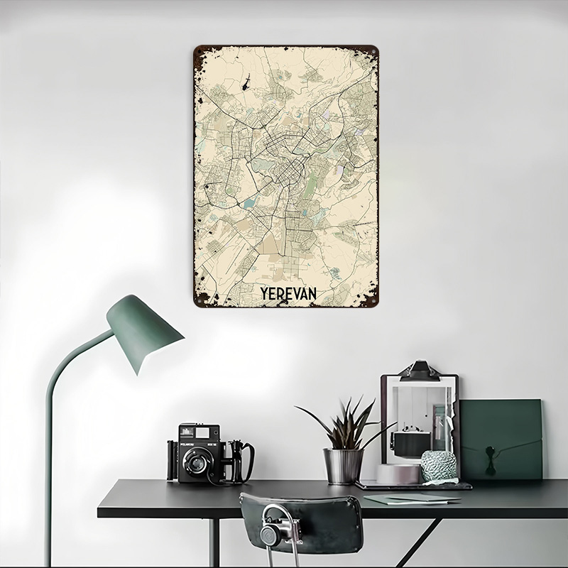 Yerevan City Map Tinplate Post - Home Decor Yerevan review and price