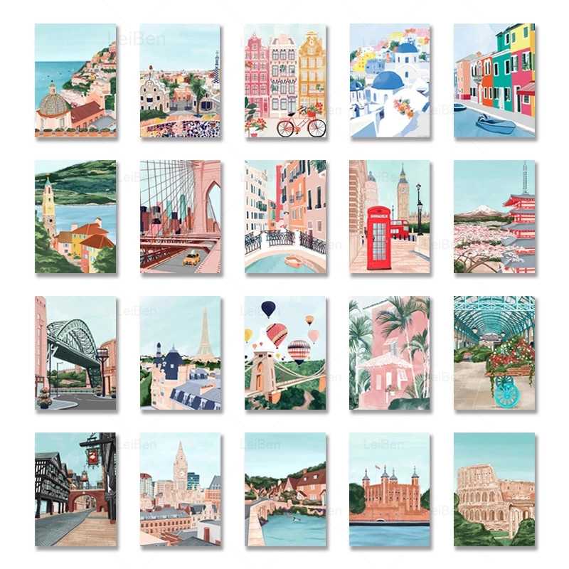 Cartoon Famous City Landscape  - Home Decor Dubai review and price