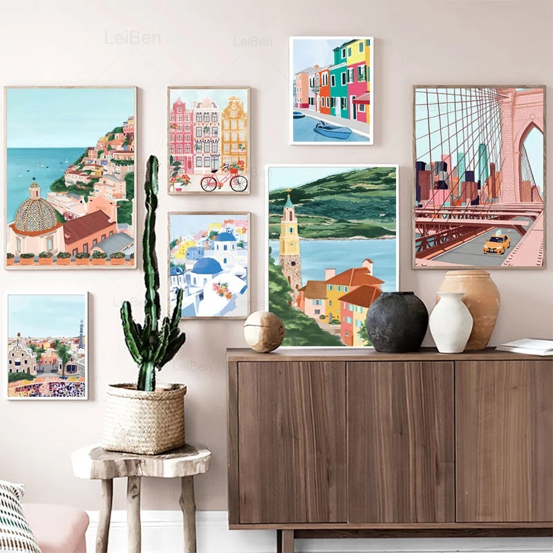 Cartoon Famous City Landscape  - Home Decor Dubai review and price
