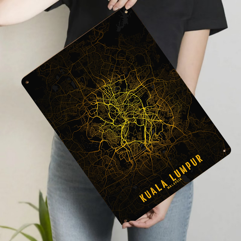 Kuala Lumpur City Map Metal Wa - Home Decor Kuala Lumpur review and price