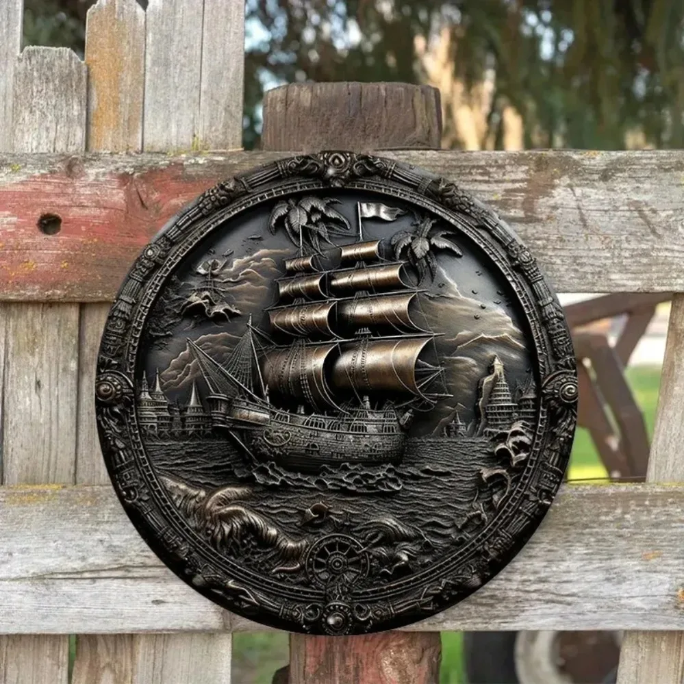 3D Pirate Ship Metal Wall Art: - Home Decor Nautical review and price