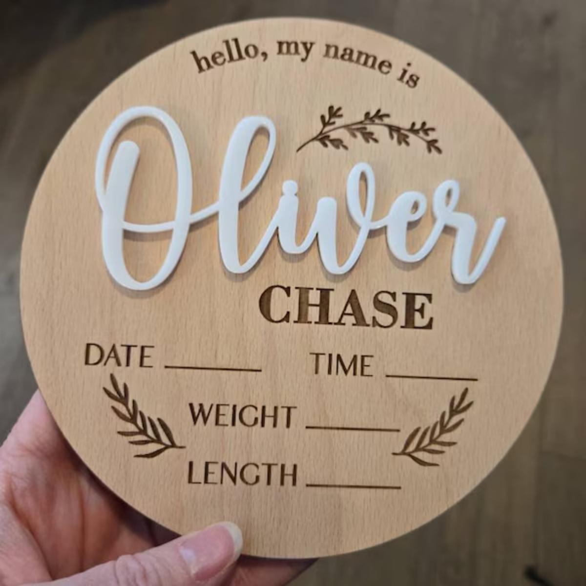 1Pc Custom Baby Announcement S - Home Decor Rustic review and price