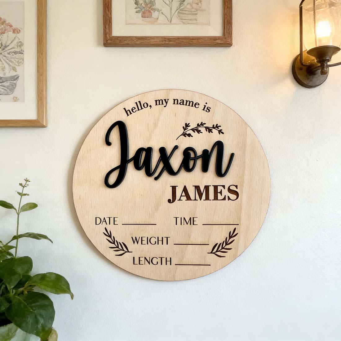 1Pc Custom Baby Announcement S - Home Decor Rustic review and price