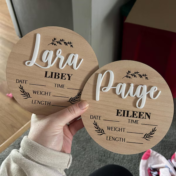 1Pc Custom Baby Announcement S - Home Decor Rustic review and price