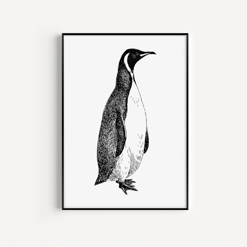 Penguin Pop Art Print Minimal  - Home Decor Design Ideas review and price