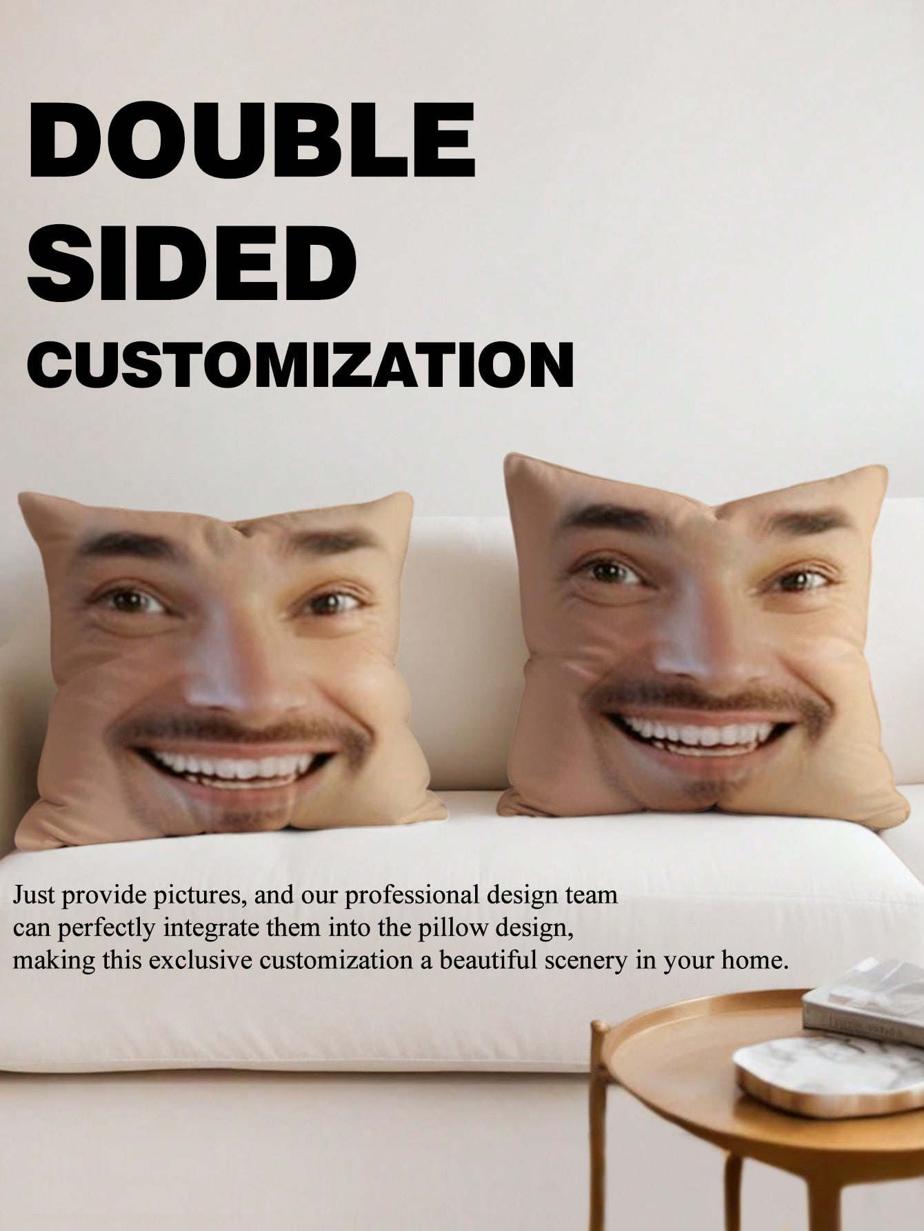 1pc Custom Face Square Pillow  - Home Decor Fabric review and price