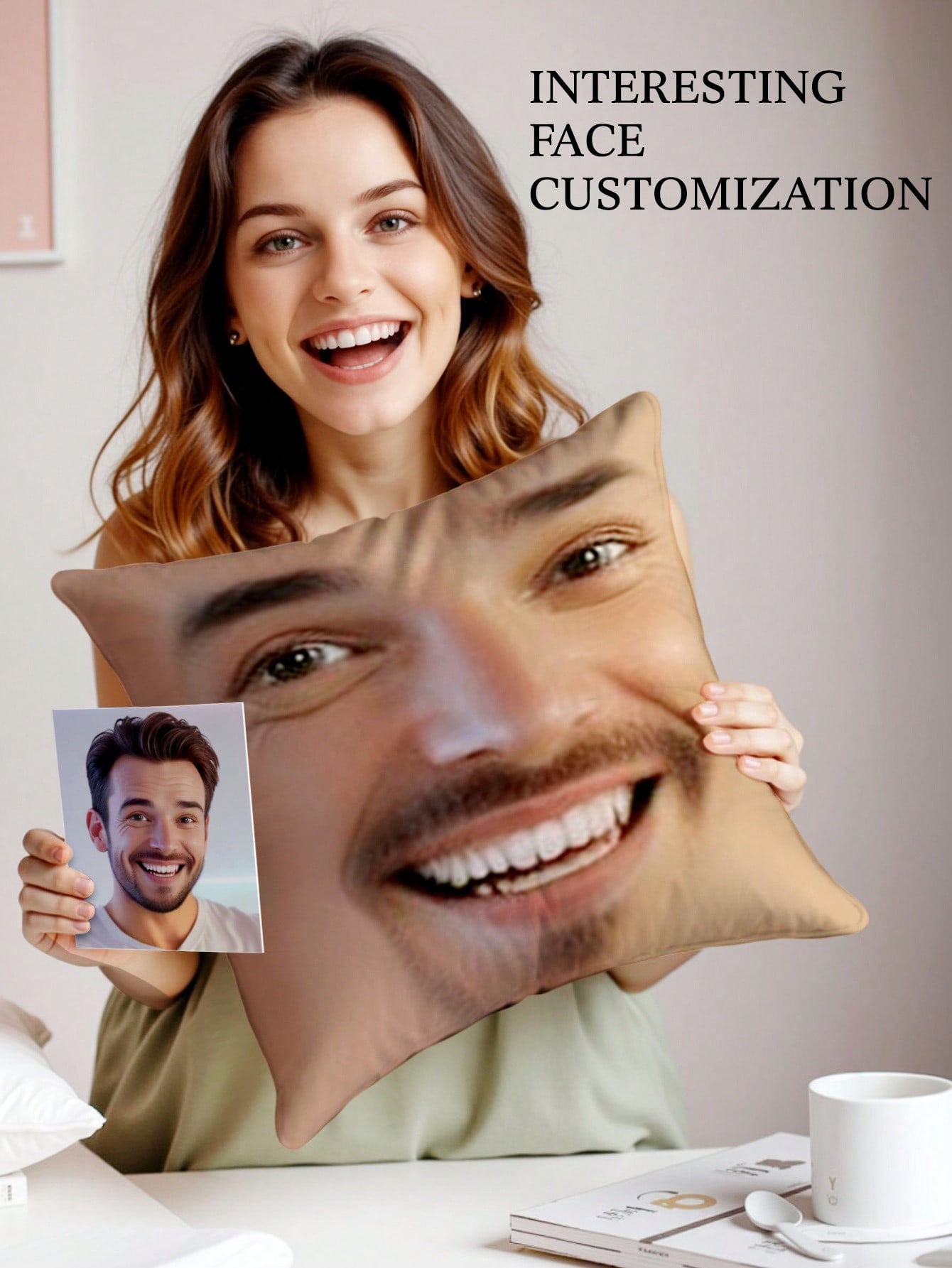 1pc Custom Face Square Pillow  - Home Decor Fabric review and price