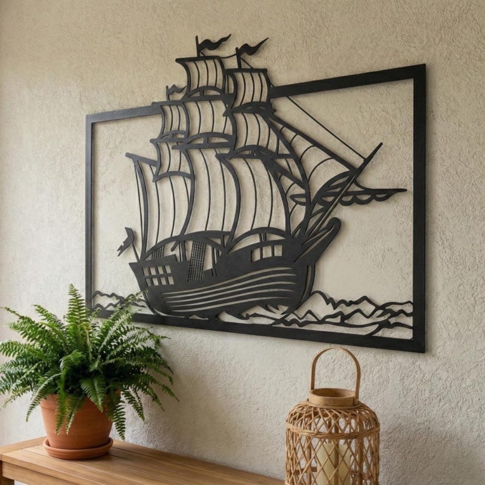 Metal Sailboat Wall Art, Coast - Home Decor Nautical review and price