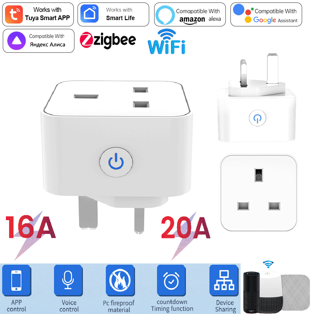 Tuya Smart Socket 16A/20A WiFi - Home Decor Uk review and price