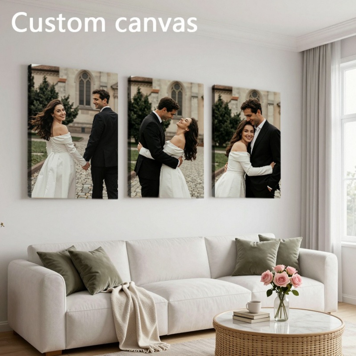 Set of 3 Custom Photo Canvas P - Home Decor Fabric review and price