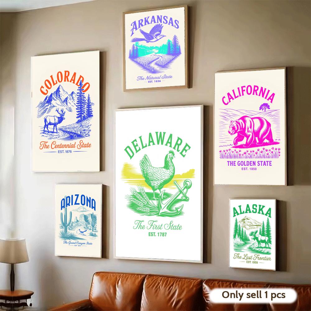 Animal Us States Art Design Po - Home Decor Design Ideas review and price