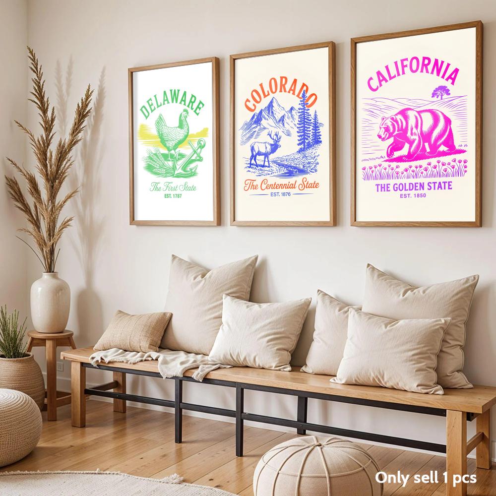 Animal Us States Art Design Po - Home Decor Design Ideas review and price