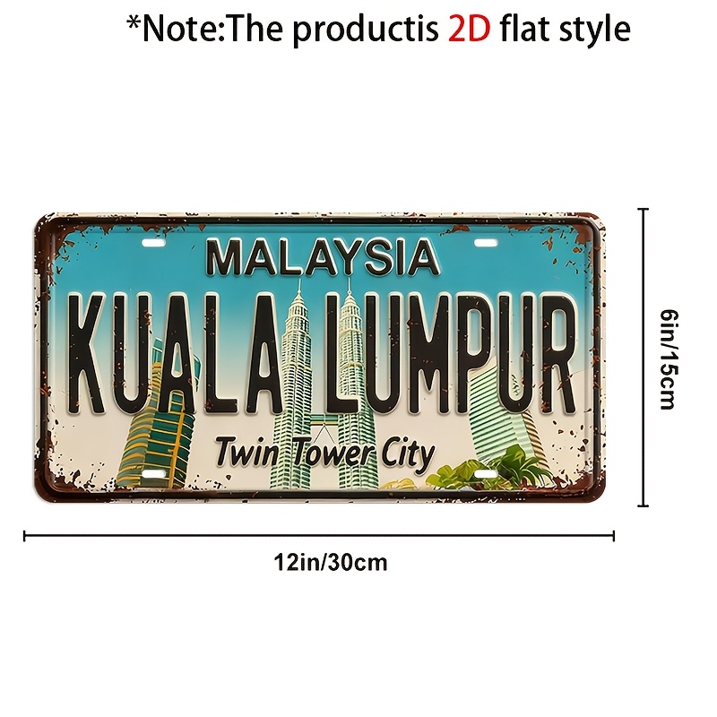 2D Flat, 1pc Vintage Kuala Lum - Home Decor Kuala Lumpur review and price