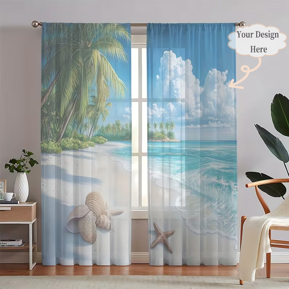 Custom 2D Flat 2pcs Sheer Curt - Home Decor Fabric review and price
