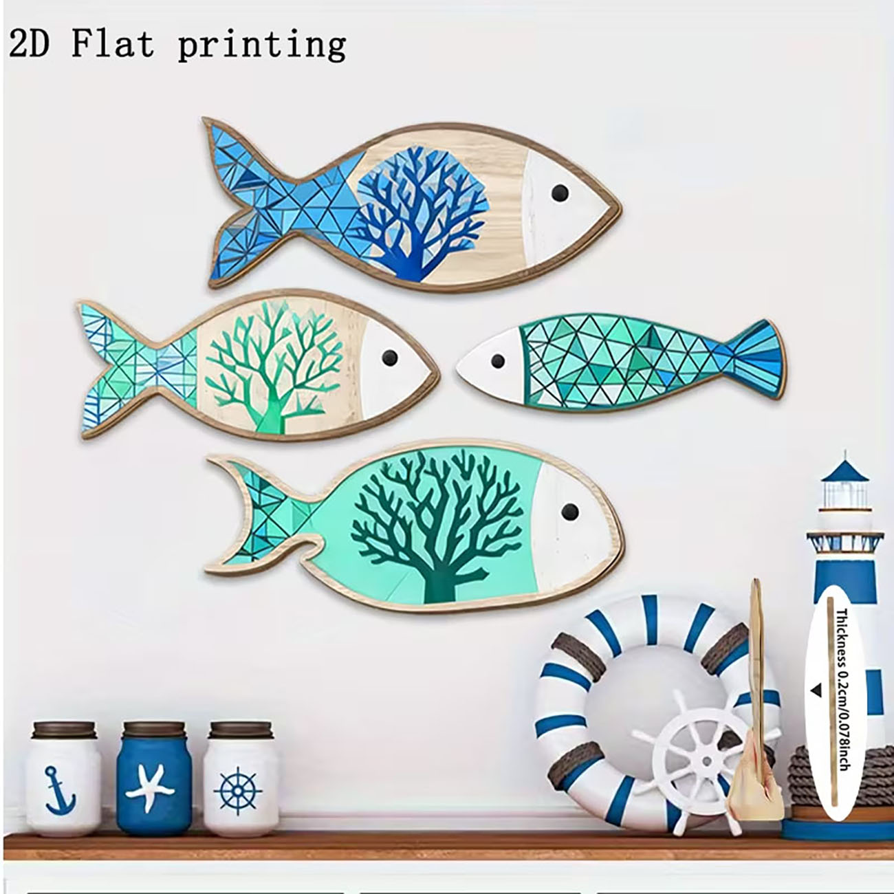 Wooden Coral Fish Wall Decor 2 - Home Decor Nautical review and price