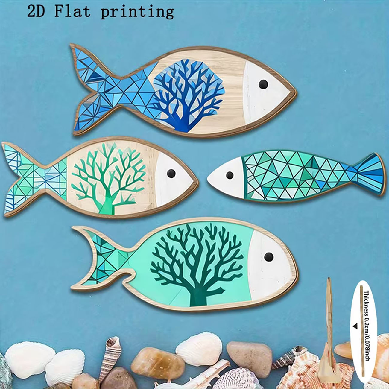 Wooden Coral Fish Wall Decor 2 - Home Decor Nautical review and price