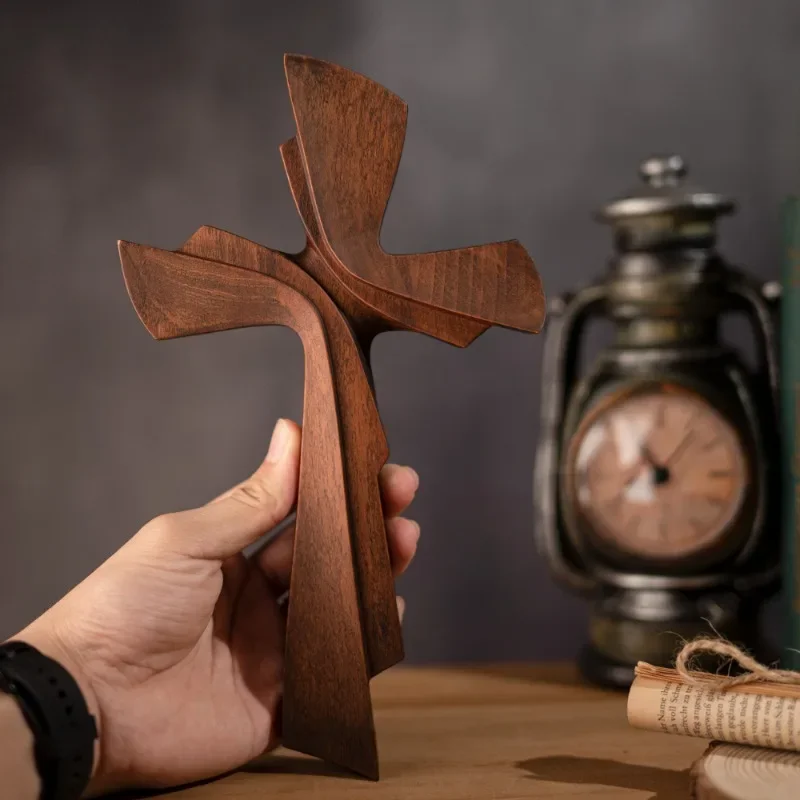 Vintage Solid Wood Carving Cro - Home Decor On Wall review and price