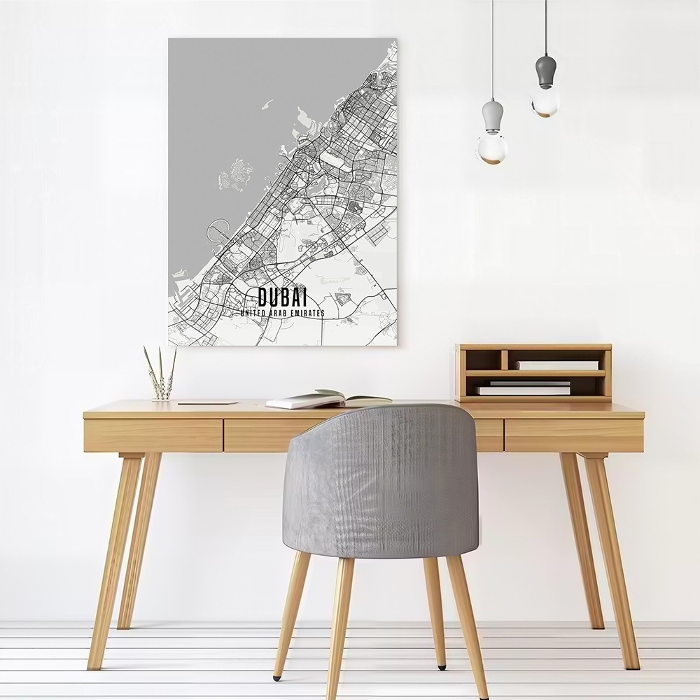 UAE Dubai City Map Poster Canv - Home Decor Dubai review and price