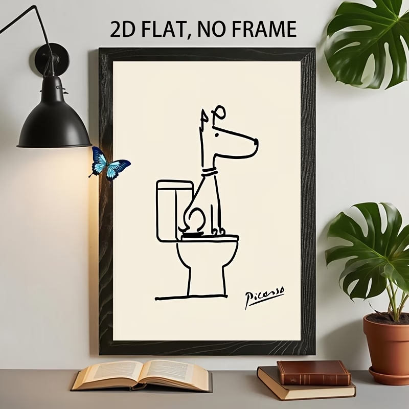 Modern,Retro Fun Dog Toilet Pi - Home Decor On Wall review and price
