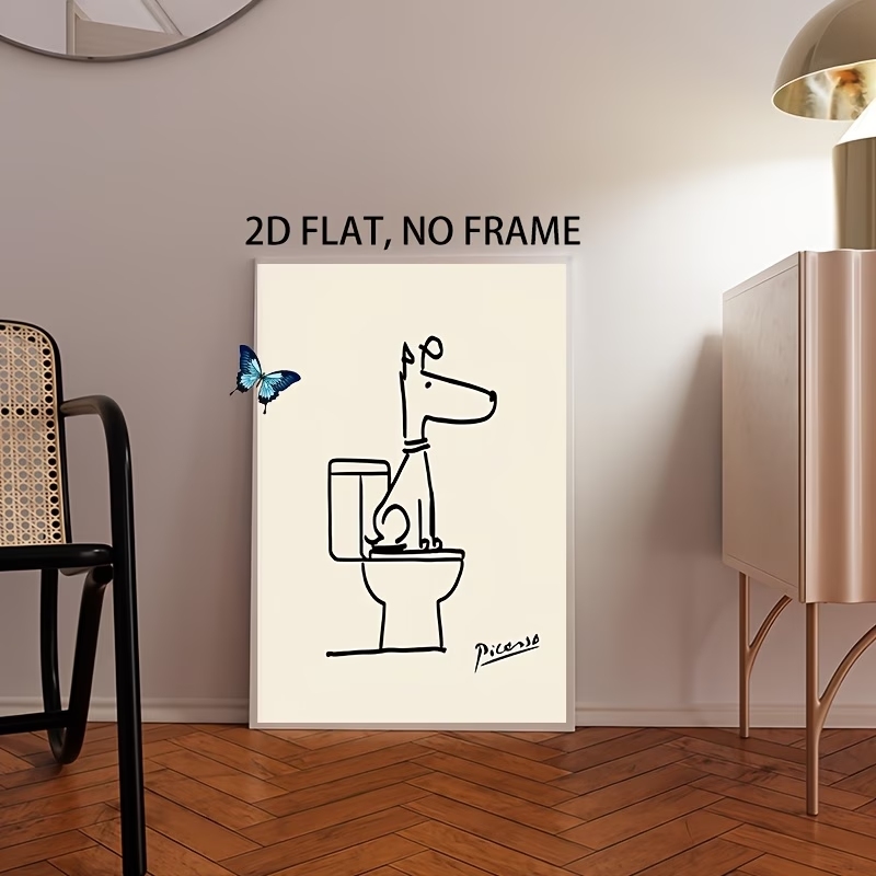 Modern,Retro Fun Dog Toilet Pi - Home Decor On Wall review and price