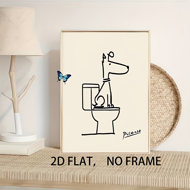 Modern,Retro Fun Dog Toilet Pi - Home Decor On Wall review and price