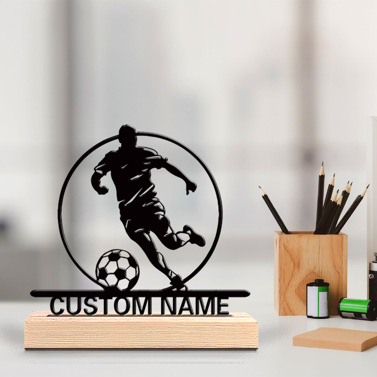Custom Soccer Player Metal Sta - Home Decor Furniture review and price