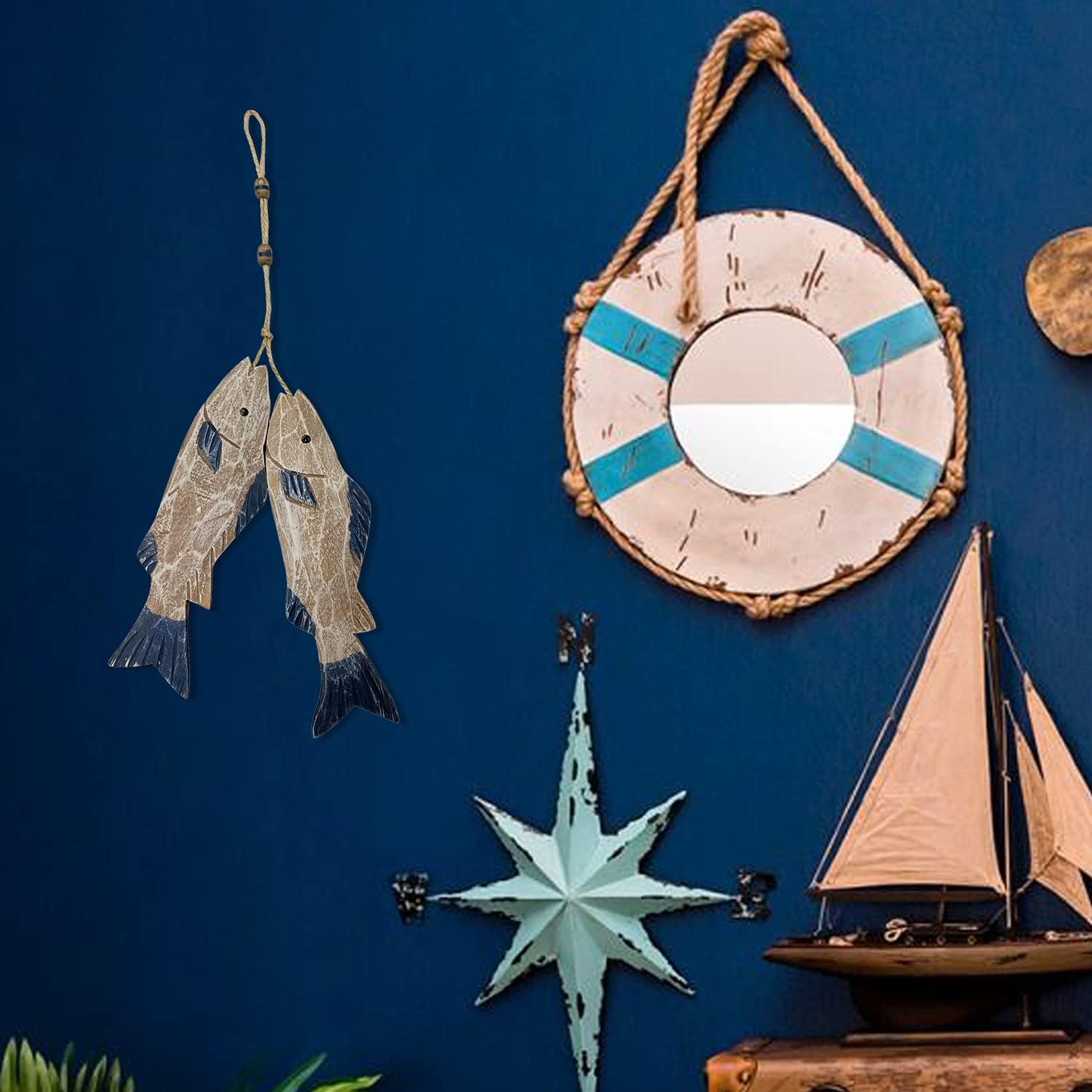 Carved Antique Wood Fish Wall  - Home Decor Nautical review and price