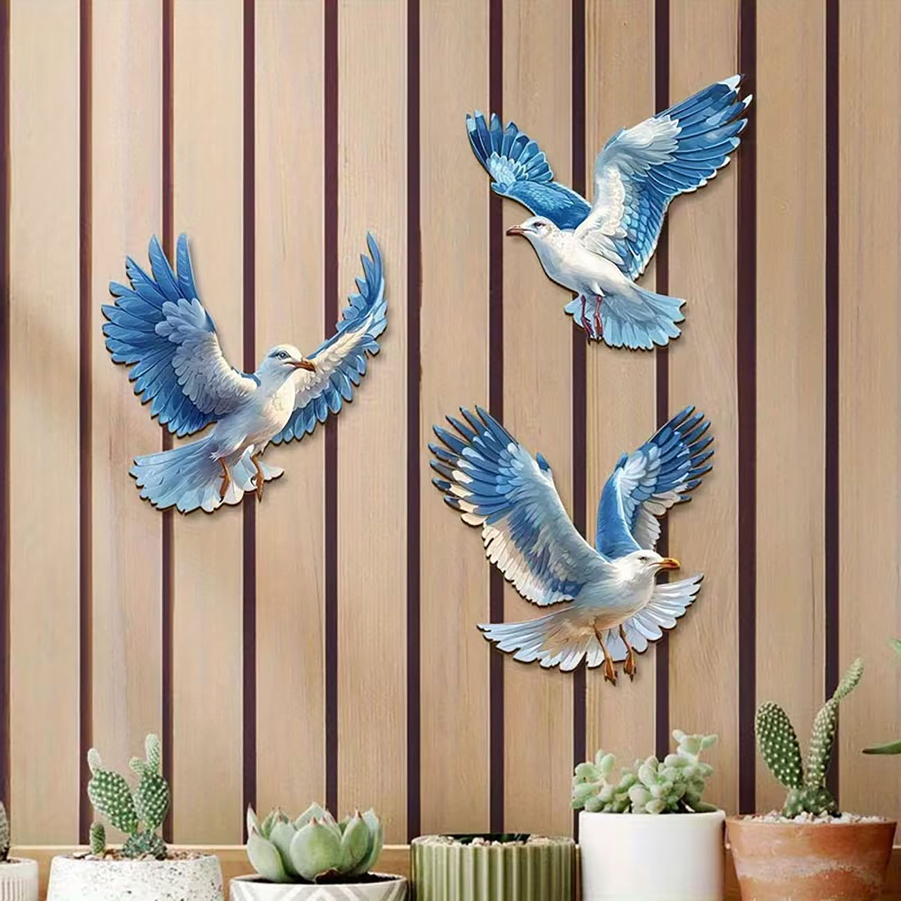 3 Pcs Wooden Seagull Wall Deco - Home Decor Nautical review and price