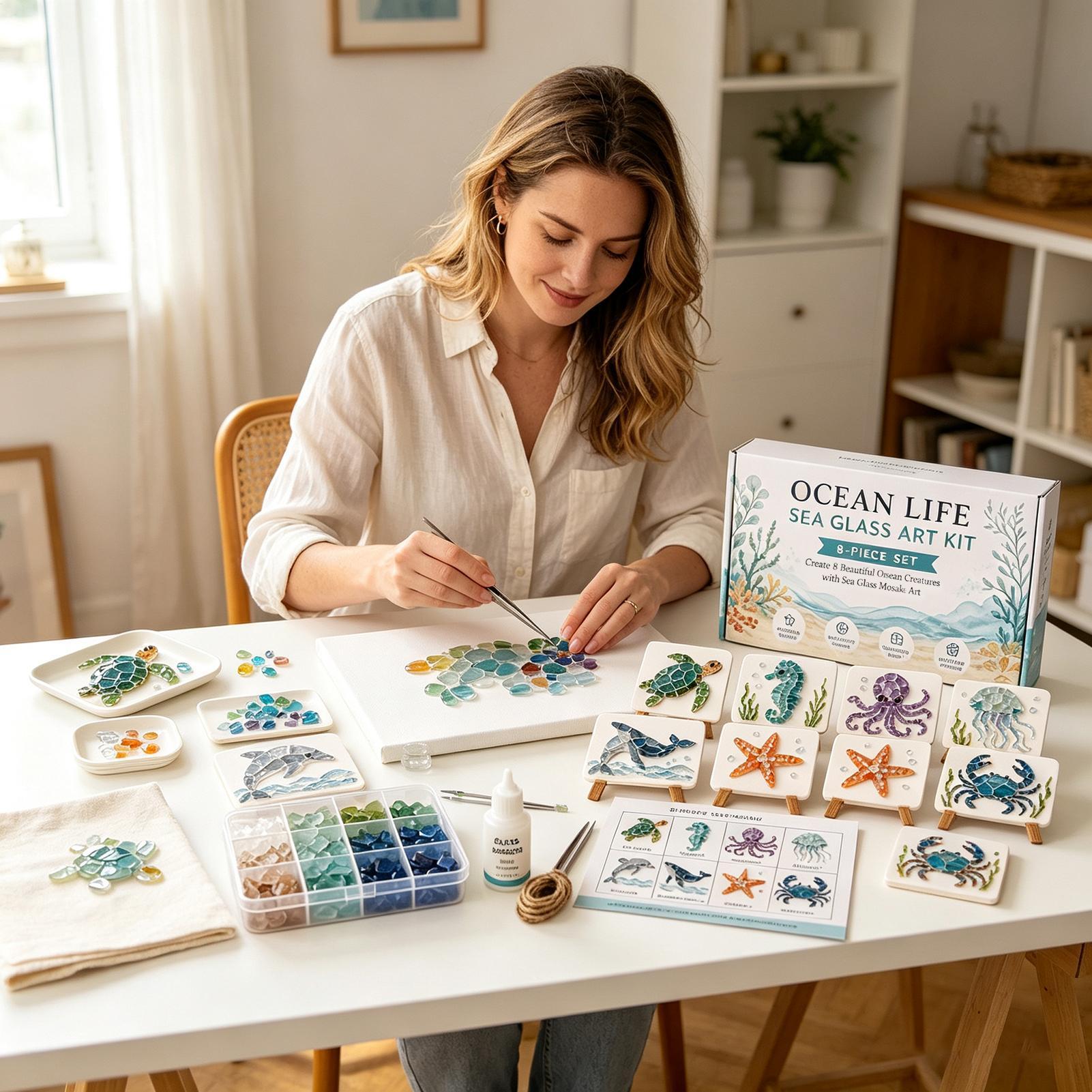 1pc Ocean Life Sea Glass Mosai - Home Decor Nautical review and price